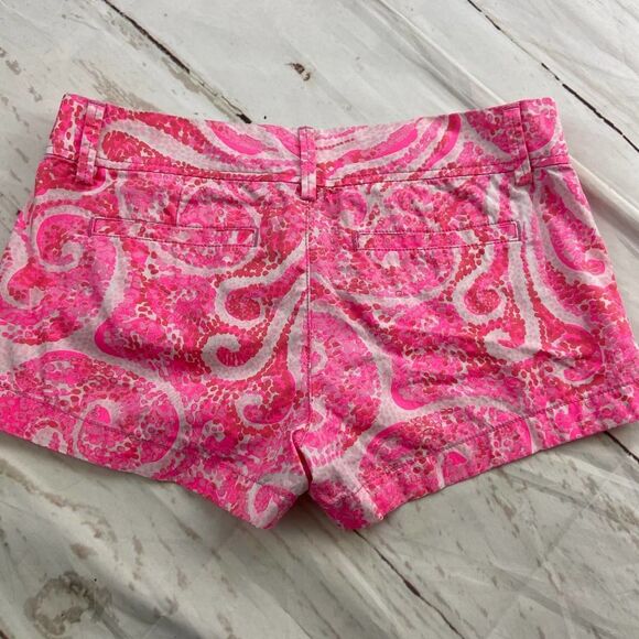 Lilly Pulitzer Pink White Paisley Walsh Chino Short summer, vacation womens 2 - Picture 2 of 6